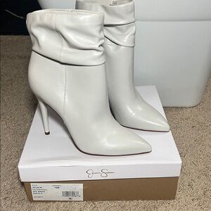 Jessica Simpson Bone/Off-White Heeled Boots *New/Never Worn*